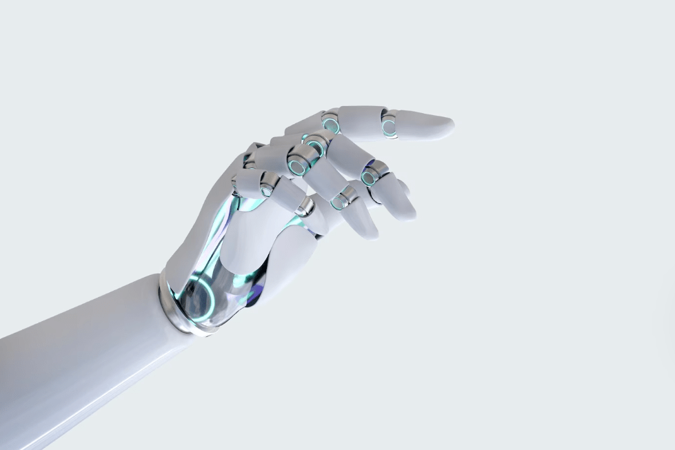 cyborg hand finger pointing technology of artificial intelligence